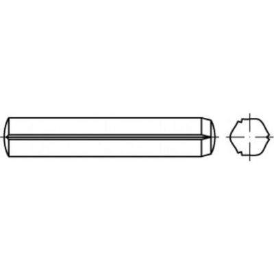 TOOLCRAFT TO-5437644 Cilindrische kerfstift 8 mm Staal 100 stuk(s)