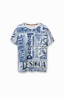 T-shirt met arty logo's - WHITE - S