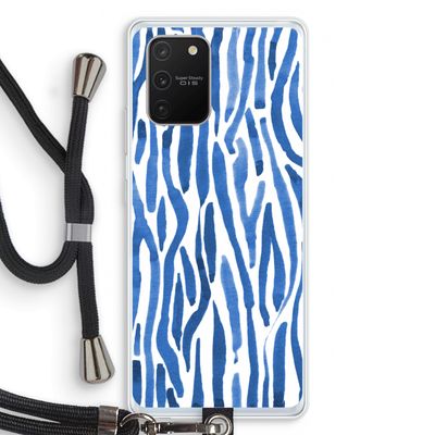 Blauwe nerven: Samsung Galaxy S10 Lite Transparant Hoesje met koord