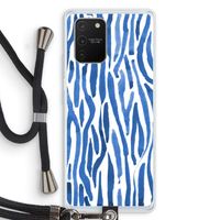 Blauwe nerven: Samsung Galaxy S10 Lite Transparant Hoesje met koord