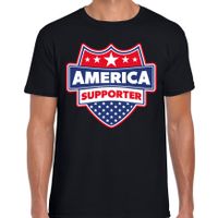 Amerika / America supporter t-shirt zwart voor heren 2XL  -