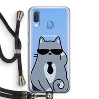 Cool cat: Samsung Galaxy A40 Transparant Hoesje met koord