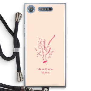 Where flowers bloom: Sony Xperia XZ1 Transparant Hoesje met koord