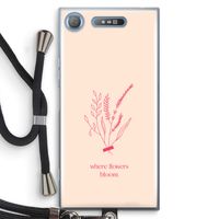 Where flowers bloom: Sony Xperia XZ1 Transparant Hoesje met koord
