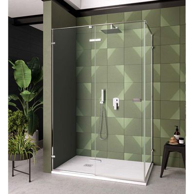 Zijwand Lacus S. Pietro 90x200 cm Aluminium Profiel Chroom Lacus