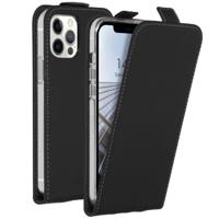 Accezz Flipcase voor Apple iPhone 12 (Pro) Telefoonhoesje Zwart