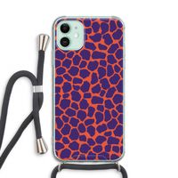 Purple Giraffe: iPhone 11 Transparant Hoesje met koord