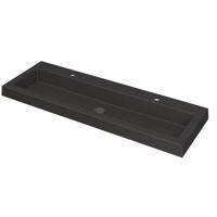 INK Dock Wastafel Quartz met 2 Kraangaten - 1200x400x60 mm - Quartz Zwart