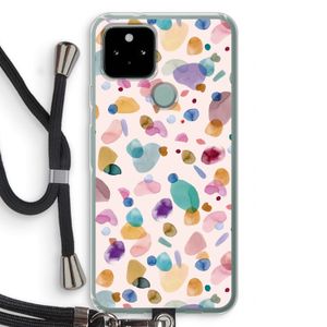 Terrazzo Memphis Pink: Pixel 5 Transparant Hoesje met koord