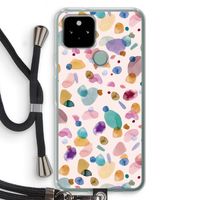 Terrazzo Memphis Pink: Pixel 5 Transparant Hoesje met koord
