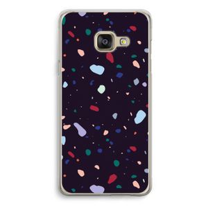 Dark Rounded Terrazzo: Samsung Galaxy A3 (2016) Transparant Hoesje