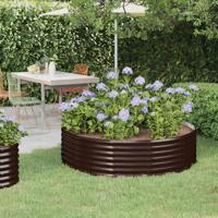 VidaXL Plantenbak 140x140x36 cm gegalvaniseerd staal bruin