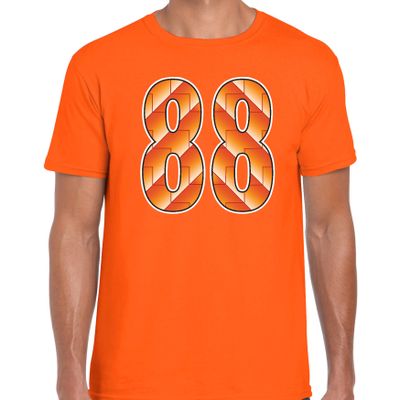 88 Holland supporter t-shirt oranje voor heren 88 Holland supporter t-shirt oranje voor heren
