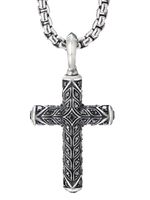 David Yurman pendentif croix en argent sterling serti de diamant