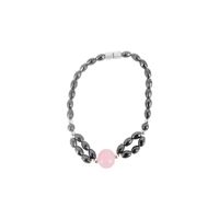 Edelsteen Armband Hematiet/ Roze Agaat Magnetisch met Magneet Sluiting - thumbnail