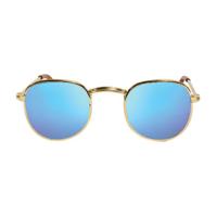 Heless Poppen zonnebril goud blauw gespiegeld