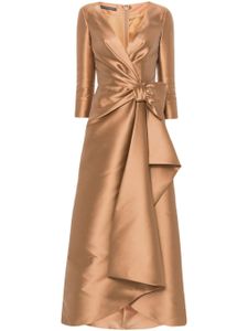 Alberta Ferretti robe longue à détail de nœud - Marron