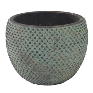 Steege Plantenpot - motief - blauw/goud - 18 x 14 cm   -