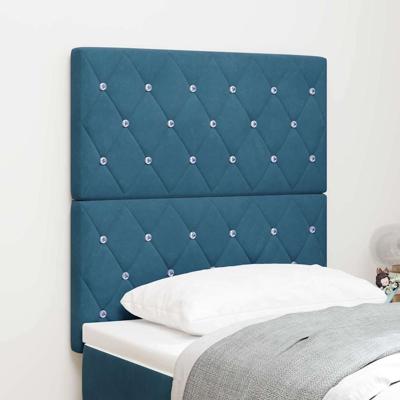 LED Hoofdbord met LED -striplichten Donkerblauw 80 cm Fluweel
