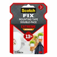 Dubbelzijdig plakband Scotch extreme 19 mm x 5 m Wit