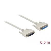 Delock Aansluitkabel Serieel [1x D-sub bus 25-polig - 1x D-sub stekker 25-polig] 0.5 m Beige