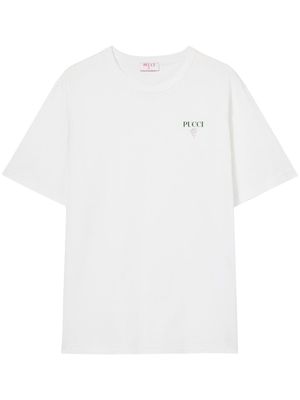 PUCCI t-shirt en coton à logo imprimé - Blanc