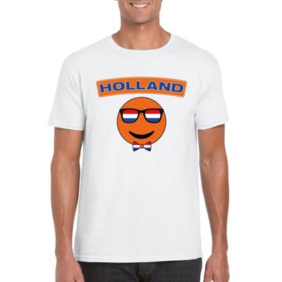 Holland coole Smile Emoticon t-shirt wit heren