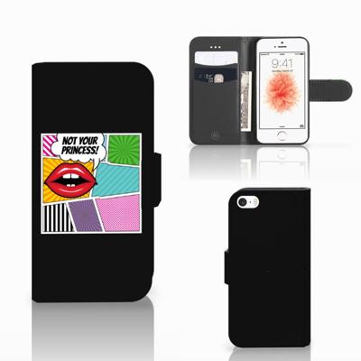 Apple iPhone 5 | 5s | SE | Wallet Case | met Pasjes | Popart Princess Apple iPhone 5 | 5s | SE | Wallet Case | met Pasjes | Popart Princess
