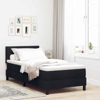 Boxspring Bed met Matras & LED Zwart 100x200 cm Stof