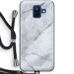 Witte marmer: Samsung Galaxy A6 (2018) Transparant Hoesje met koord
