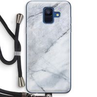 Witte marmer: Samsung Galaxy A6 (2018) Transparant Hoesje met koord