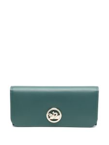 Longchamp porte-monnaie continental à patch logo - Vert