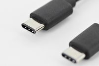 Digitus USB-kabel USB 2.0 USB-C stekker, USB-C stekker 1.80 m Zwart Rond, Stekker past op beide manieren, Afgeschermd (dubbel) AK-300138-018-S - thumbnail