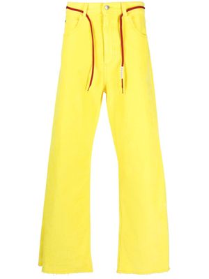 Marni jean évasé à patch logo - Jaune