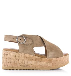 VIA VAI VIA VAI - Sissel Raise | suède sleehak Beige Suede Sandalen met hak Dames