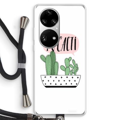 I love cacti: Huawei P50 Pro Transparant Hoesje met koord