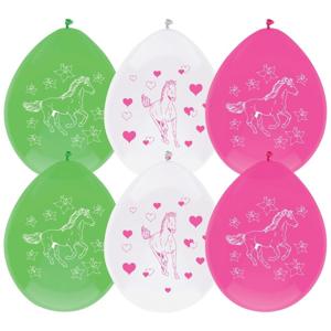 Ballonnen paarden thema - 6x - 30 cm - paard/pony versiering - kinderfeestje/kinderpartijtje