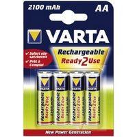 Varta Battery sales europe oplaadbare penlite batterij aa 2100mah nimh 1.2v per 4 op kaart