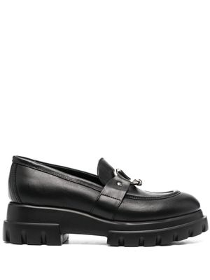 AGL mocassins Monique en cuir à semelle épaisse - Noir