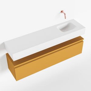 Toiletmeubel Mondiaz Andor | 120 cm | Meubelkleur Ocher | Lex vrijhangend wastafel Talc Rechts | Zonder kraangat