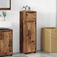 Badkamerkast met lade Oud Hout 30,5 x 30 x 101 cm Bewerkt hout