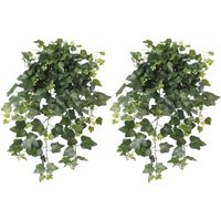 2x Groene Hedera Helix/klimop kunstplanten 65 cm voor buiten - thumbnail