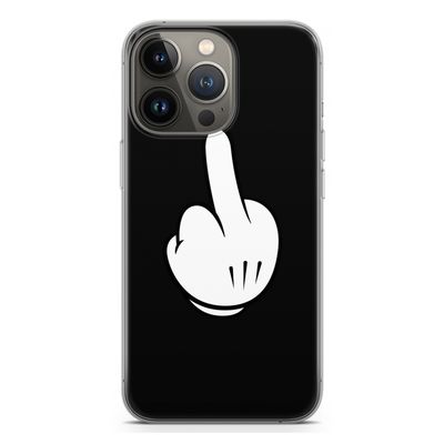 Middle finger black: iPhone 13 Pro Transparant Hoesje