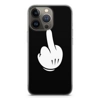 Middle finger black: iPhone 13 Pro Transparant Hoesje
