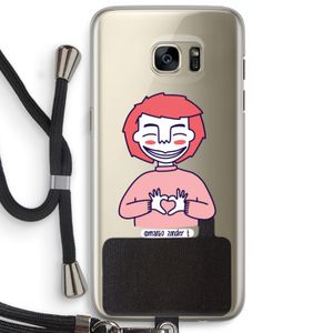 Hartje: Samsung Galaxy S7 Edge Transparant Hoesje met koord