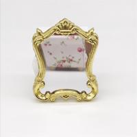 3 stuks mini Dollhouse Pocket meubilair accessoires klassieke spiegel (goud)