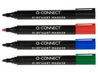 Q-CONNECT flipchartmarker, 2-3 mm, ronde punt, met clip, geassorteerde kleuren