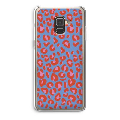 Leopard blue: Samsung Galaxy A8 (2018) Transparant Hoesje