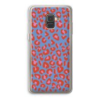 Leopard blue: Samsung Galaxy A8 (2018) Transparant Hoesje