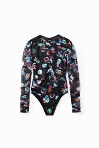 Body met fantasierijke stippenprint - BLACK - XL